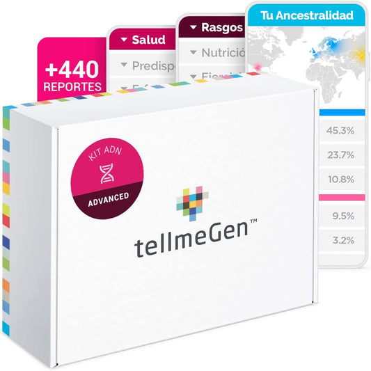 Test ADN Advanced tellmeGen | (Salud + Rasgos + Wellness + Orígenes) | Lo que tu ADN dice sobre ti