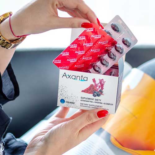 Axanta: Astaxantina + Piperina + Complex vitaminas B | 60 Caps